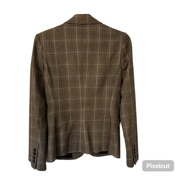 Plaid blazer which is fully lined. Button down with 2 flap faux pockets. - Picture 2 of 5